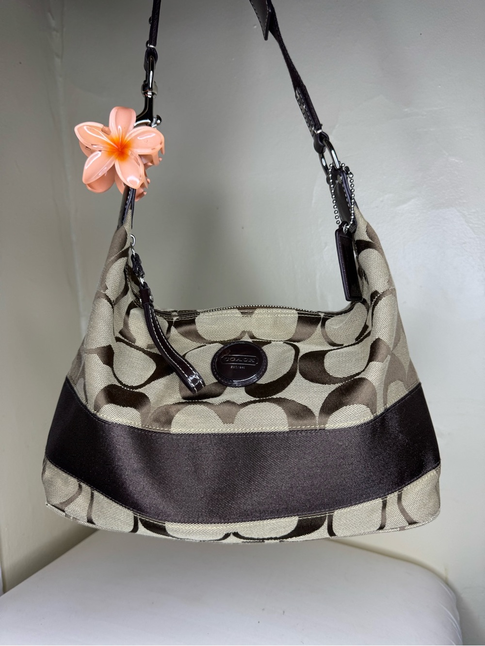 Coach Lexy Black Leather hobo Shoulder bag